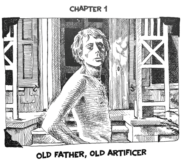 A photograph of Bechdel's father, just before chapter 1 of Fun Home begins.